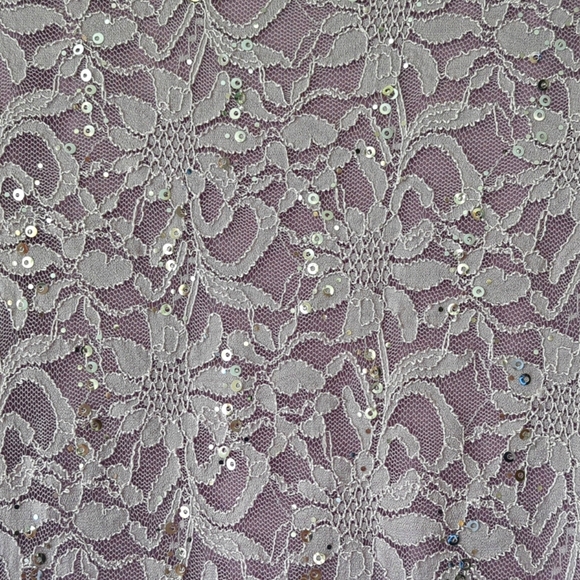 Tiana B. NY Lace Overlay Floral Sequin Embellished Lined Dress 4P Lavender USA - Picture 5 of 14